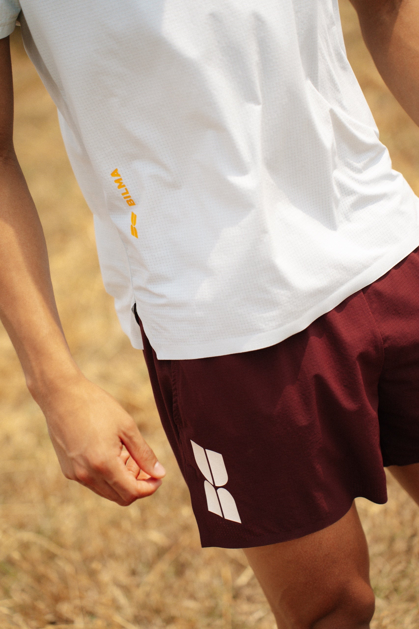 Short de running para hombre Tramuntana burdeos, colección de verano - BILMA